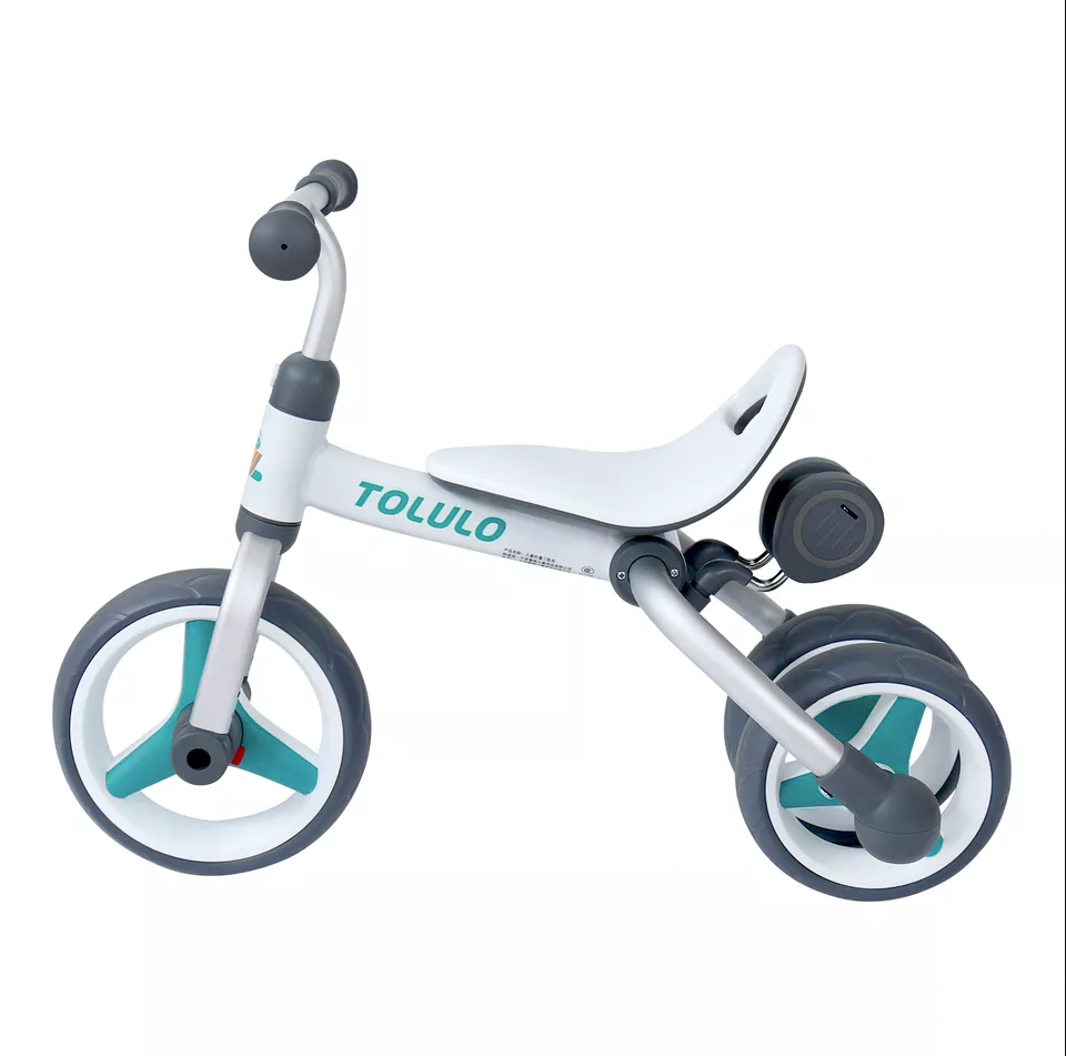 3 in 1 Multifunctional Kids Balance Bike Trike Foldable – White