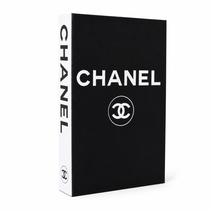 Chanel Logo Designer Decor Book Thick Volume Box Type BnW