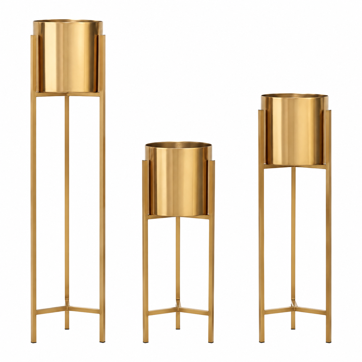 Decorative Nordic Modern Metal Pot Planters Flower Vase 3-Piece Set